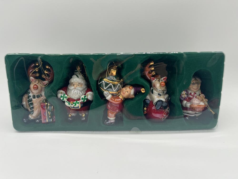 Kirkland Signature Porcelain Holiday Christmas Festive Ornaments Gift Set New